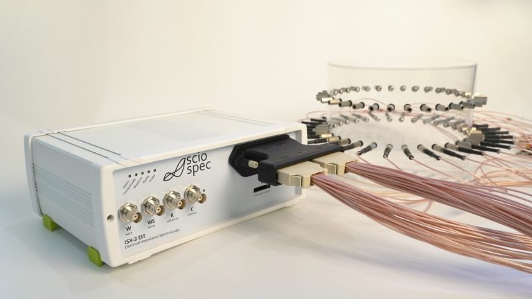 Sciospec ISX-3 EIT32 system, an advanced EIT device for high-precision impedance mapping and high-speed imaging.