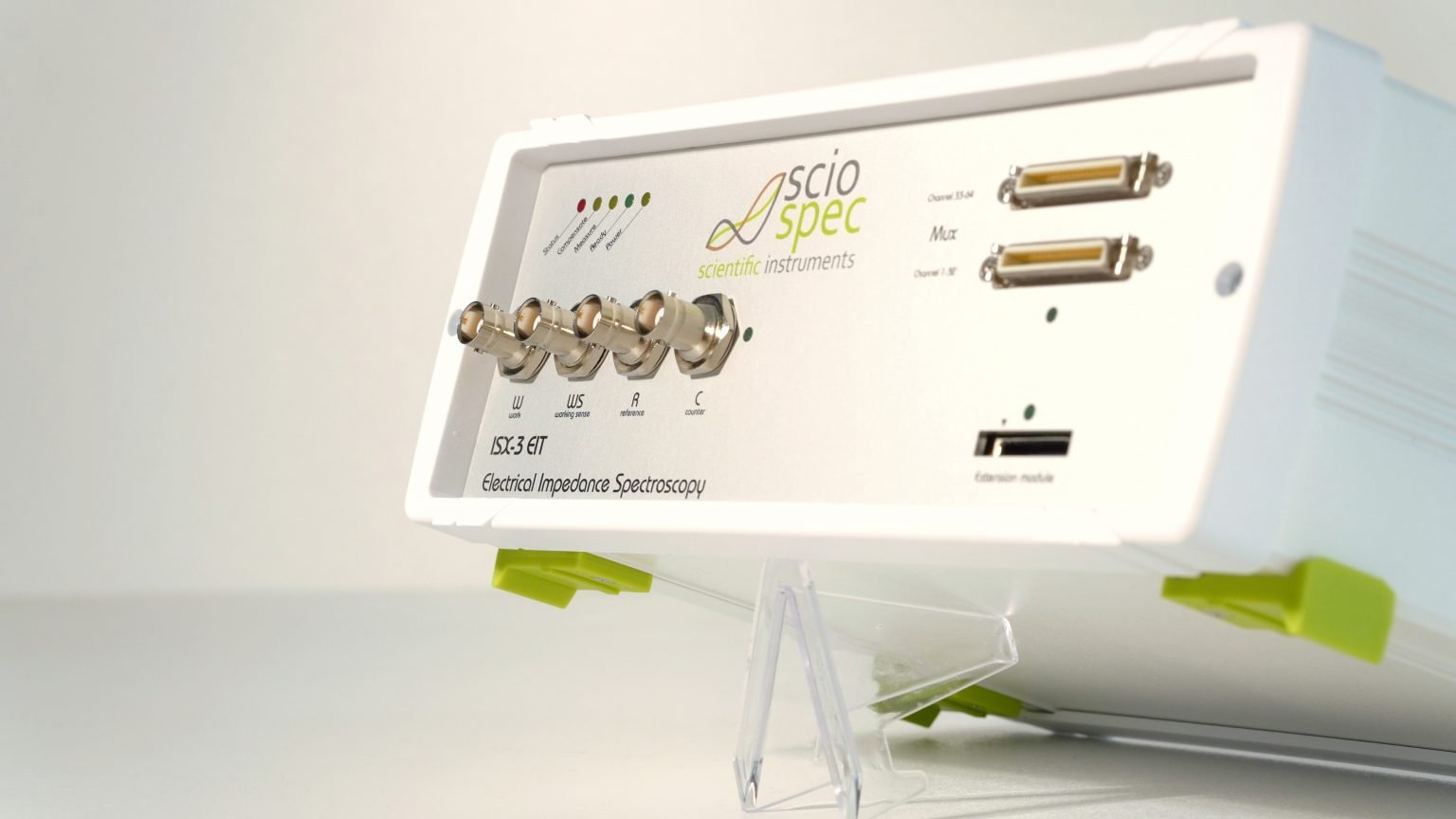 Sciospec ISX-3 EIT32 system combining Electrical Impedance Spectroscopy (EIS) and Electrical Impedance Tomography (EIT) for high-precision strain sensing.