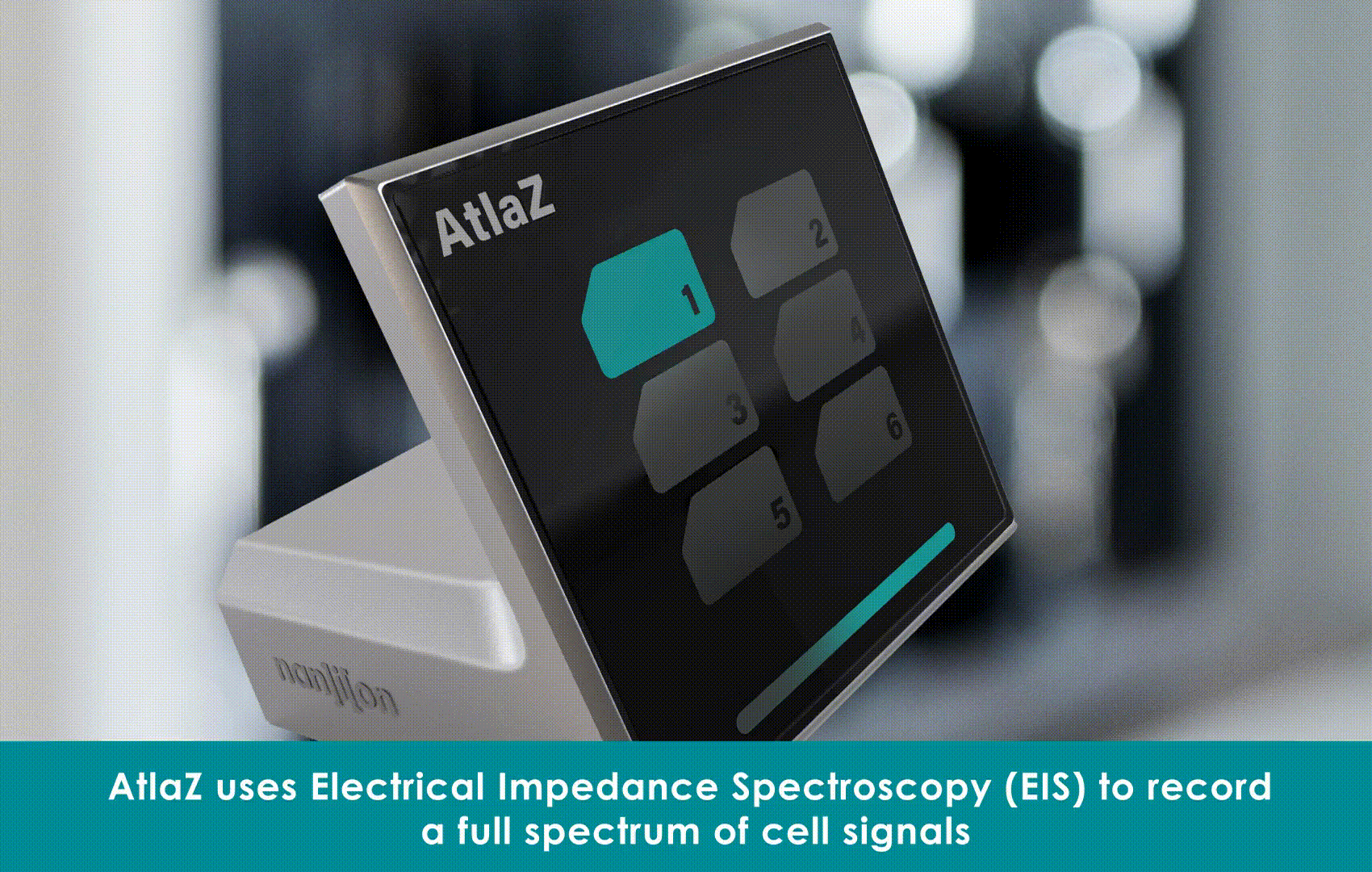 Animation of the AtlaZ interface utilizing high-bandwidth Sciospec Electrical Impedance Spectroscopy (EIS) for deep cellular phenotyping.